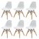 9 Kit 6 Cadeiras Eiffel DKR Infantil Rivatti 31 cm -Largura- Assento em PP Branco e Base em Madeira
